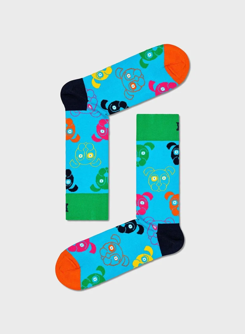 Happy Socks 3-Pack Embroidered Crew Sock