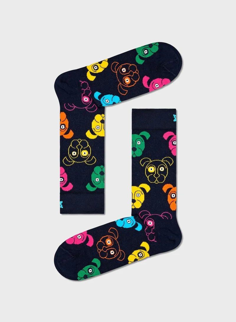 Happy Socks 3-Pack Embroidered Crew Sock