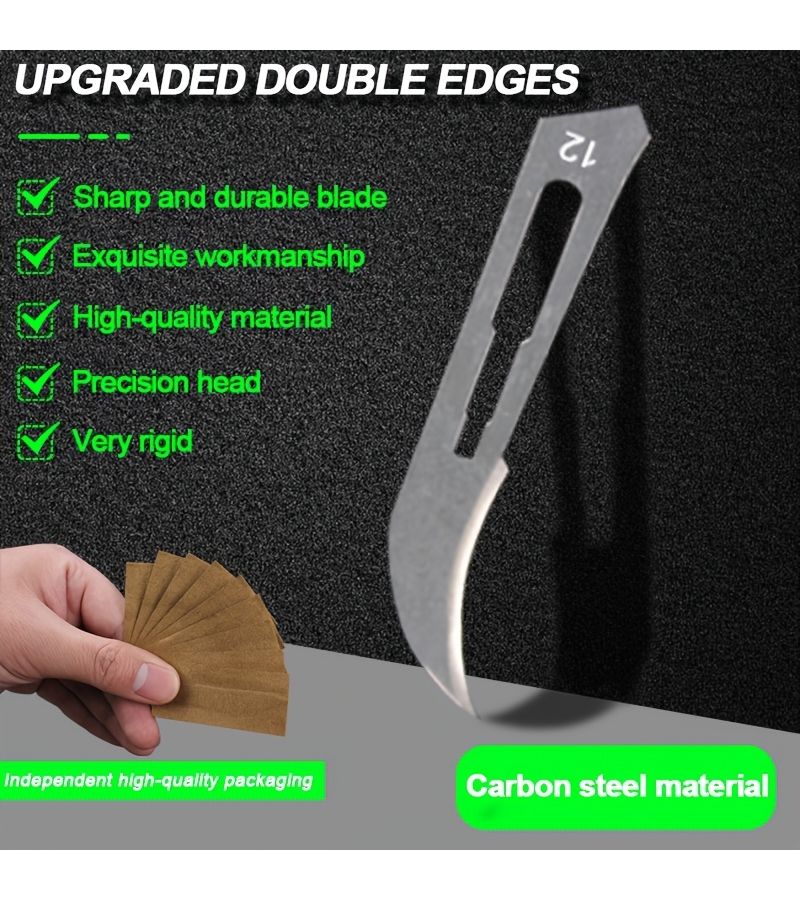70Pcs No 12 Industrial Carbon Steel Blade For Carving Film And Diy Crafts - Image 1