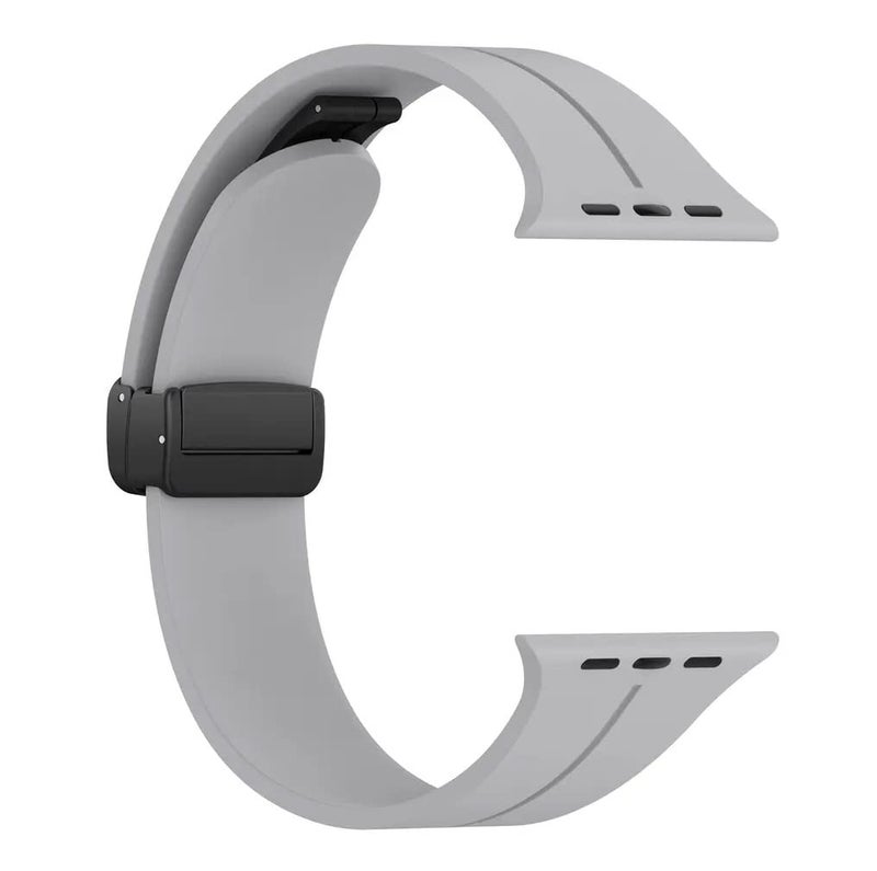 Printme Silicone Sport Band Compatible with Apple Watch 38 mm 40 mm 41 mm 42 mm 44 mm 45 mm 49 mm, Magnetic Clasp Adjustable Strap Compatible for iWatch Series SE Series 1-8 (Grey, 42/44/45/49) - Image 1