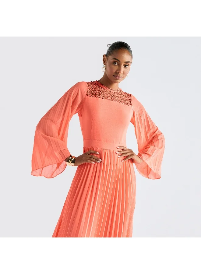 Splash FAV Lace Detail Dress with Flared Sleeves