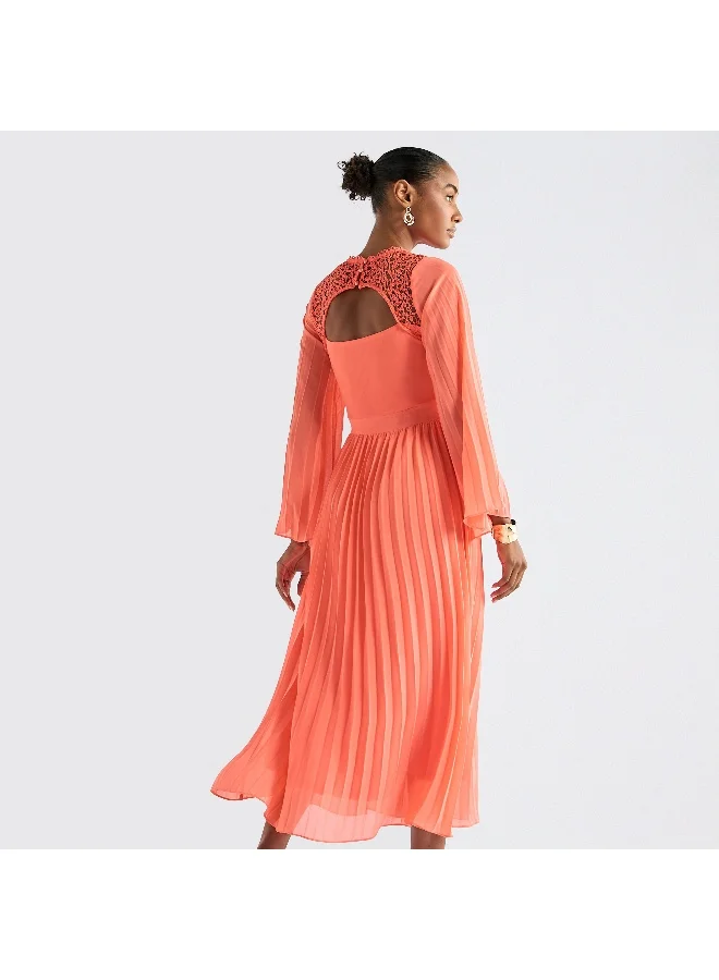 Splash FAV Lace Detail Dress with Flared Sleeves