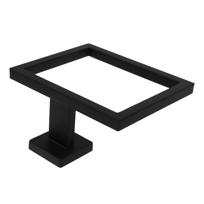Black Square Frame Wall Mounted Bathroom Towel Ring Storage - Image 2