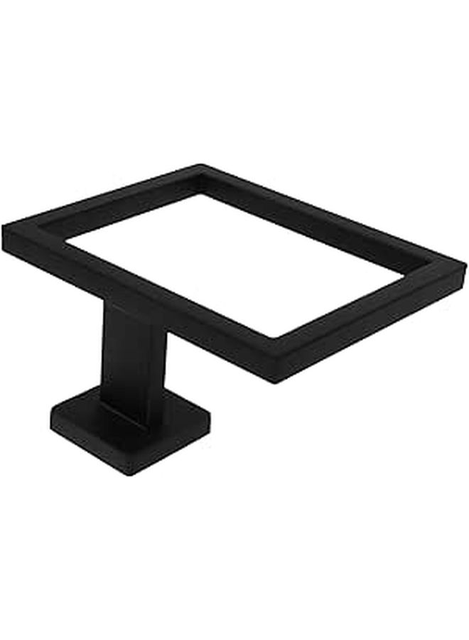 Black Square Frame Wall Mounted Bathroom Towel Ring Storage - Image 1