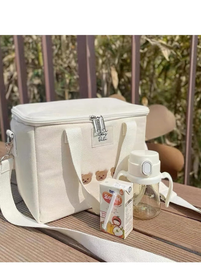 SYOSI Kawaii Lunch Bag, Reusable Tote Bag with Straps, Large Picnic Bag, Insulated Bag for Hot or Cold, Waterproof Durable Box, Cute Lunch Box for Kids Teen Women Work School Gifts - Image 4