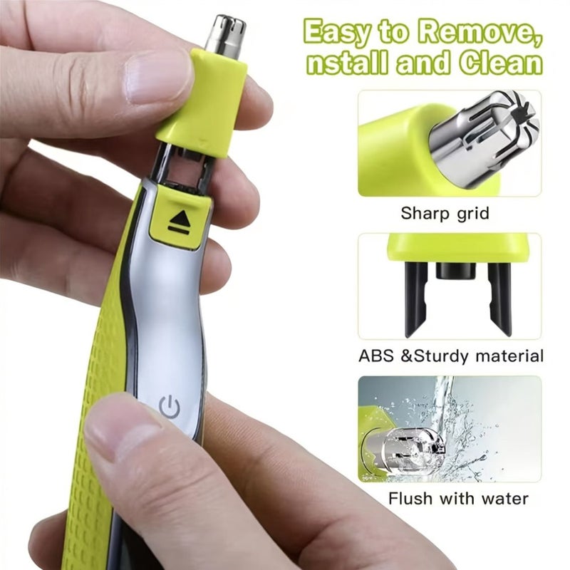 Universal Replacement Head Combination For Electric Trimmers Compatible With QP2512 QP2515 QP1424 QP Series Handles Nose Eyebrow Ear Hair Trimming Additions 2 Sets (Blade+Cleaning Brush) - Image 2