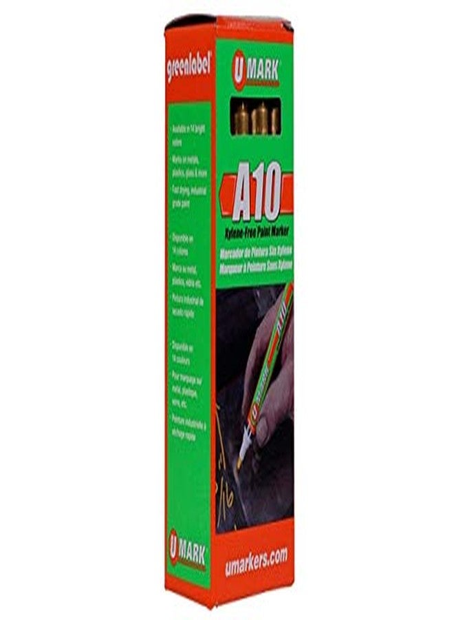 U-Mark A10 Xylene-Free Paint Marker Yellow (Pack of 12) 10106 - Image 3