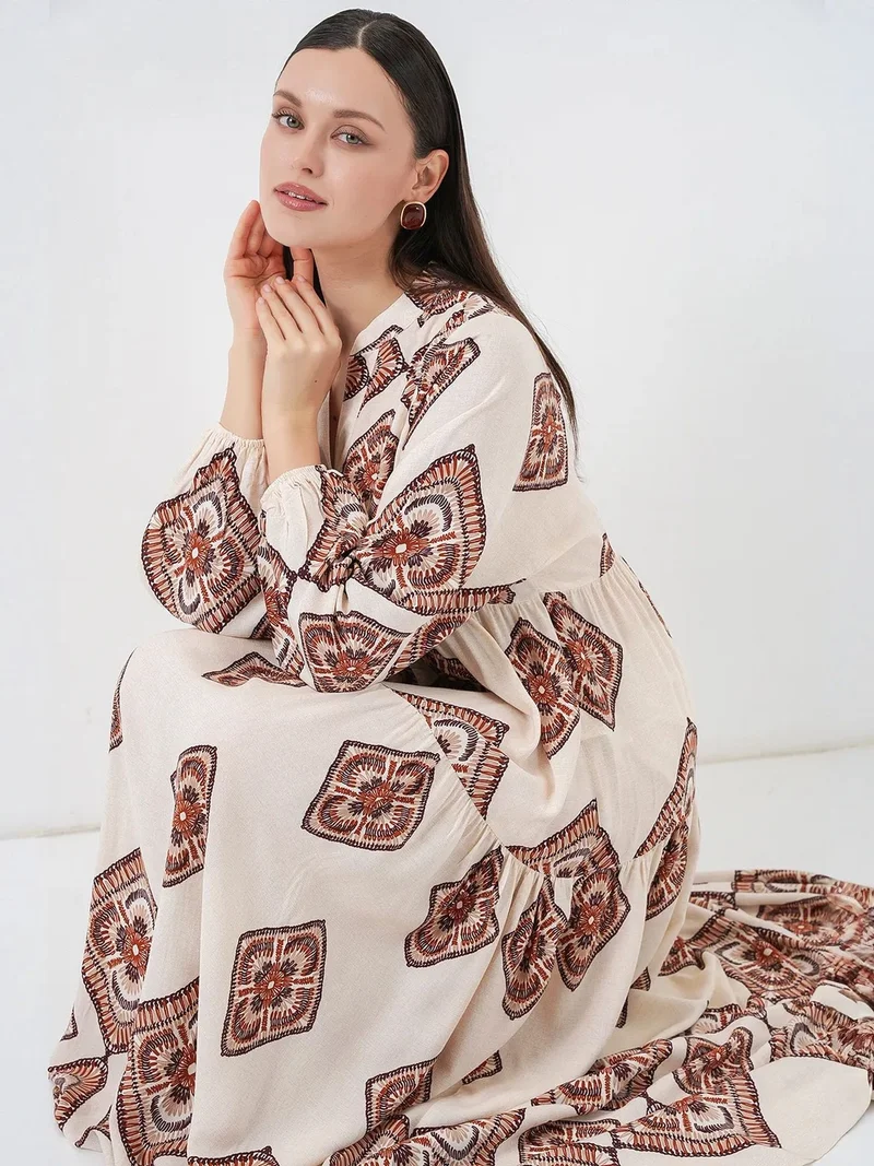 بيغ دارت BDART Patterned V-Neck Maxi Dress