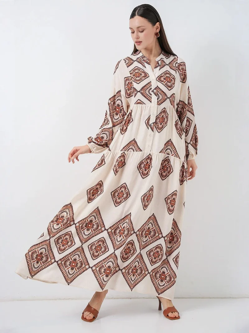 بيغ دارت BDART Patterned V-Neck Maxi Dress