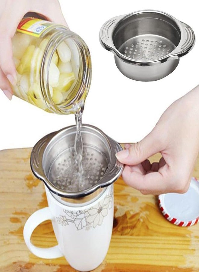 Tustao Silvery Stainless Steel Food Tin Strainer,Can Press Strainer Tuna Press Food-Grade Steel Canning Colander,Dishwasher Safe, Food Strainer, Easy to Clean,Eco-Friendly Kitchen Utensils - Image 1