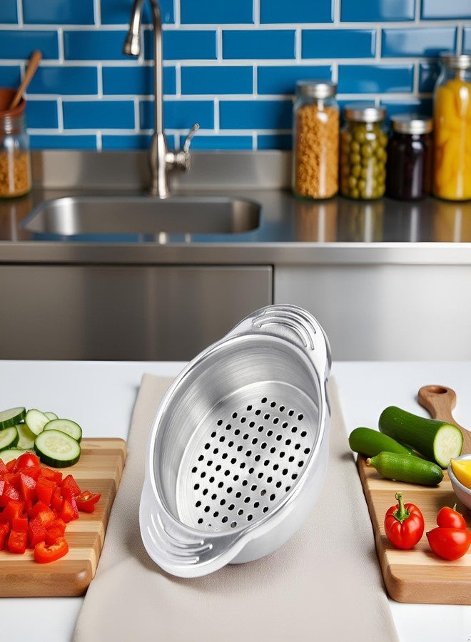 Tustao Silvery Stainless Steel Food Tin Strainer,Can Press Strainer Tuna Press Food-Grade Steel Canning Colander,Dishwasher Safe, Food Strainer, Easy to Clean,Eco-Friendly Kitchen Utensils - Image 2