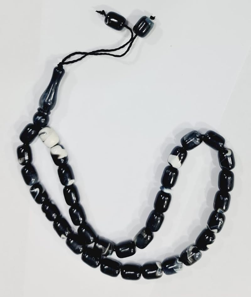 Ø³Ø¨Ø­Ù‡ 33 Ø­Ø¨Ù‡ ÙˆÙÙˆØ§ØµÙ„ ÙƒØ±Ø³ØªØ§Ù„ Ù„ÙˆÙ† Ø§Ø³ÙˆØ¯ ÙÙ‰ Ø§Ø¨ÙŠØ¶