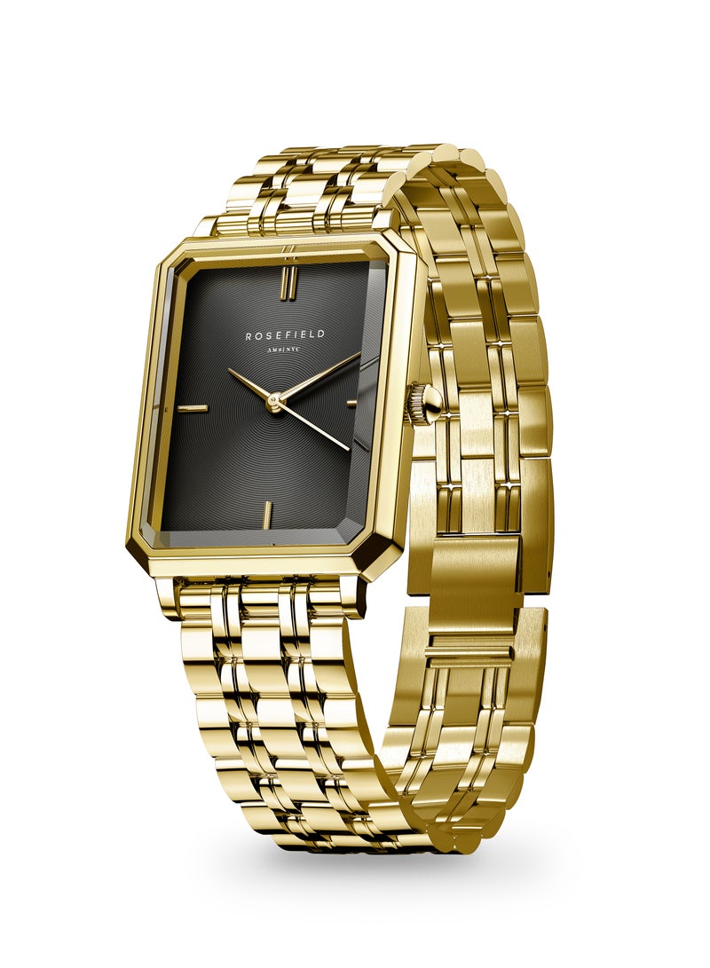 روزفيلد ساعة روزفيلد روزفيلد أوكتاغون إكس إس بلاك صن راي ستيل ذهب نسائي - Image 3