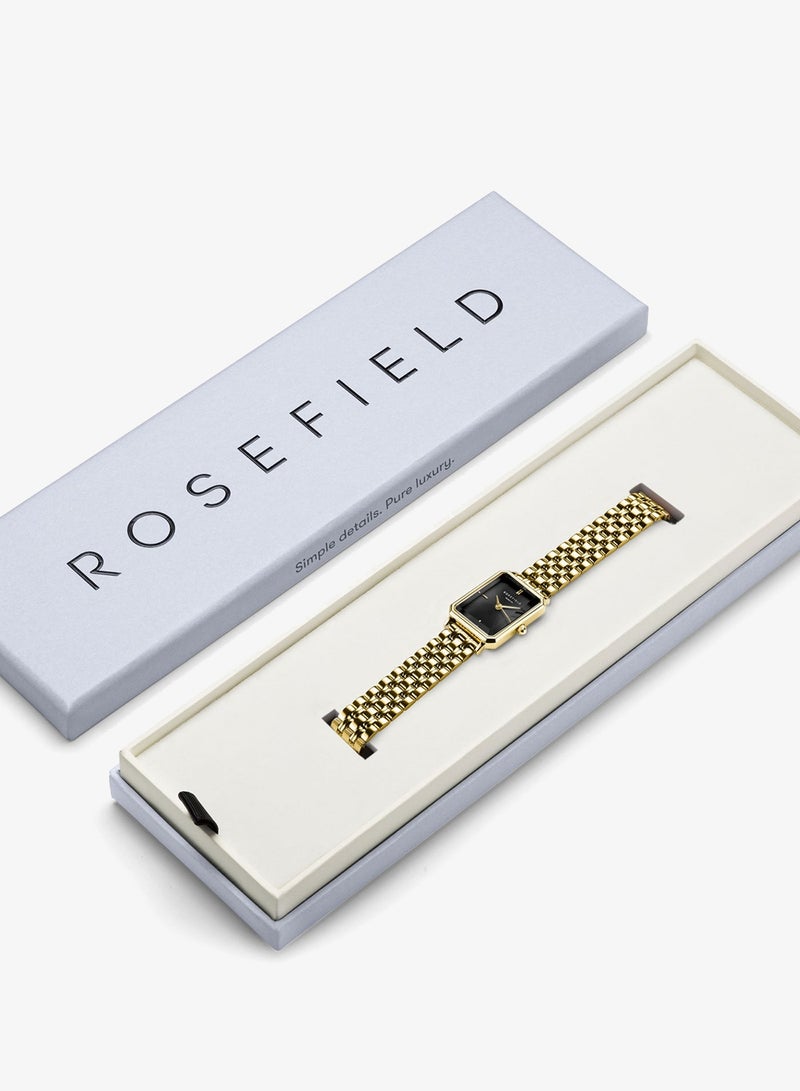 Rosefield Octagon XS Black Sunray Steel Gold Women Watch - OBGSG-O61 - Image 5