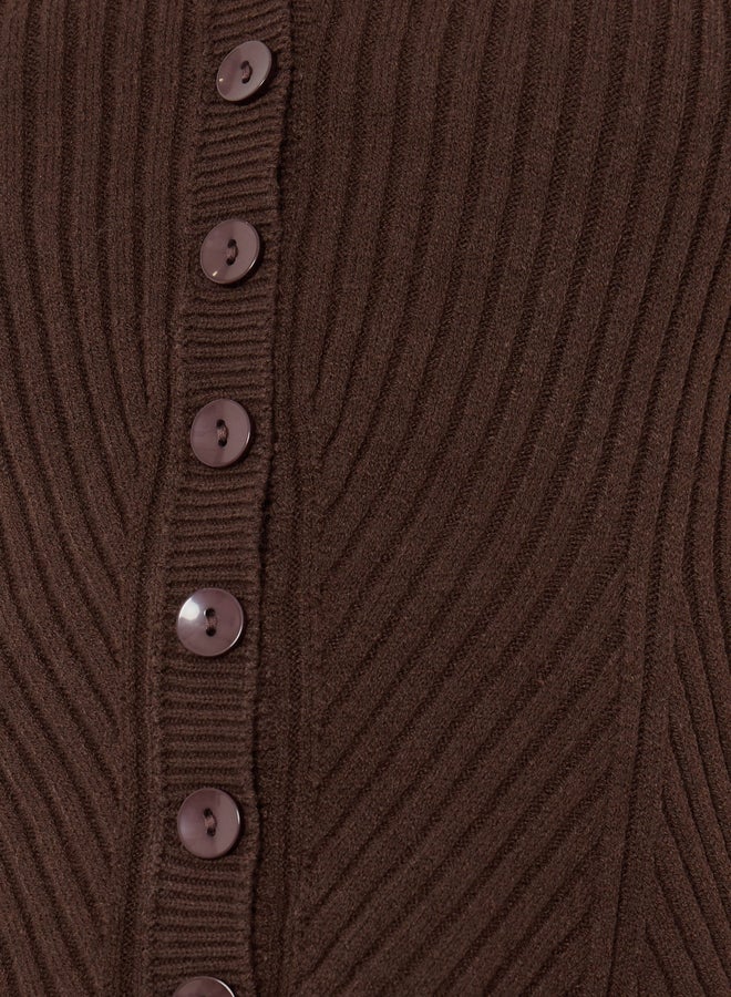 Styli سترة بدون أكمام بنية مخططة - Image 3