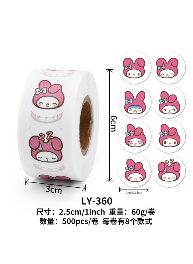 Liyuan Stickers Children's Women's Cute Sanrio Seal Stickers Student Goo Card Hand Account Material Roll Stickers Reward For Teachers - Image 1