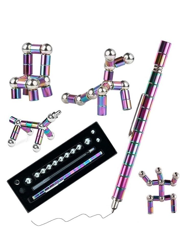 Toys Pen Magnetic Metal Pen Multifunctional Creative Writing Magnet Ballpoint Pen Decompression Magnetic Metal Pen - Image 1