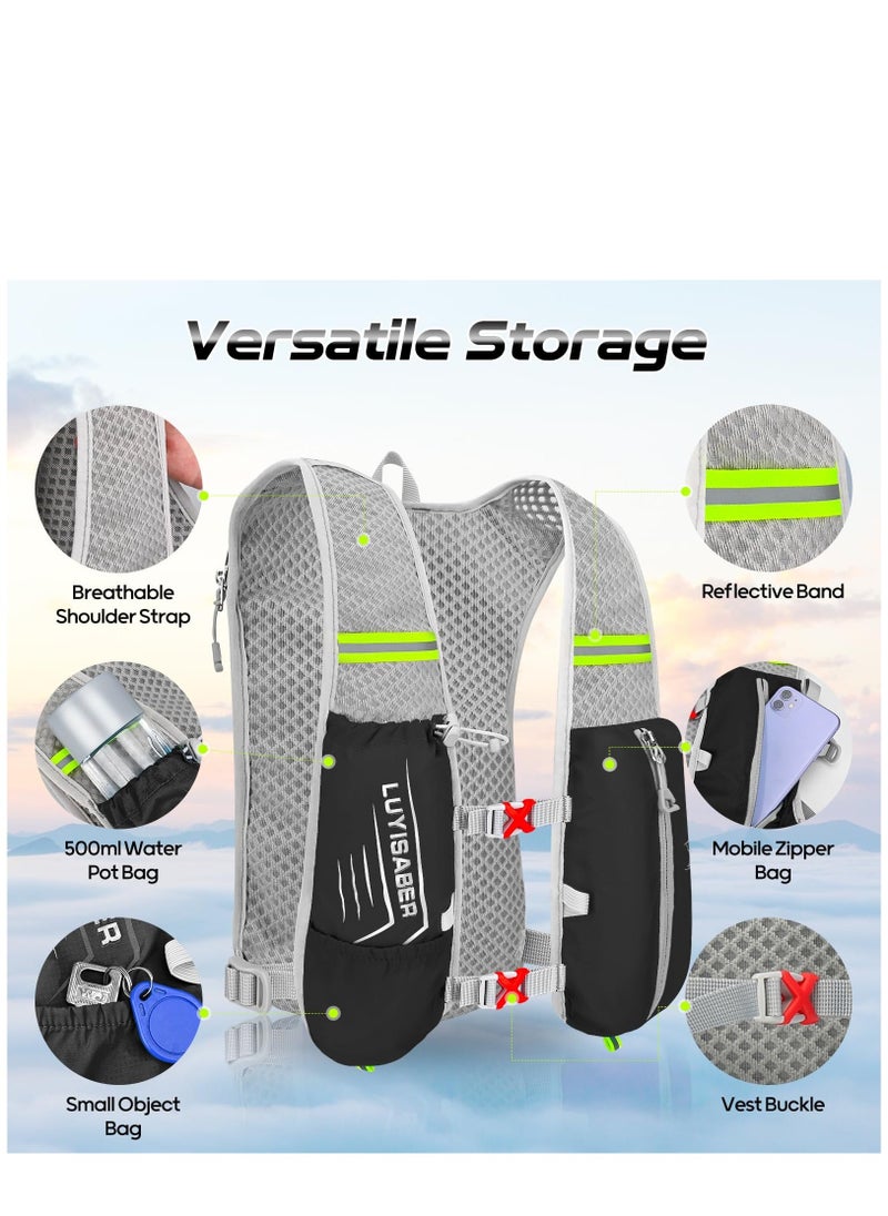 Running Backpack, Lightweight Running Vest Women, Micro-Splash Resistant Surface Hydration Vest for Outdoor Cycling Marathon Running Skiing Camping Climbing Regardless of Gender - Image 2