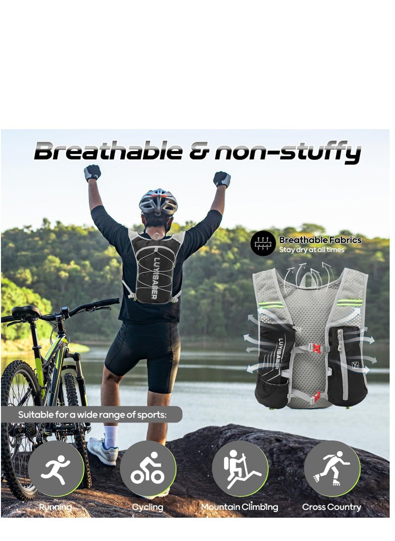 Running Backpack, Lightweight Running Vest Women, Micro-Splash Resistant Surface Hydration Vest for Outdoor Cycling Marathon Running Skiing Camping Climbing Regardless of Gender - Image 4