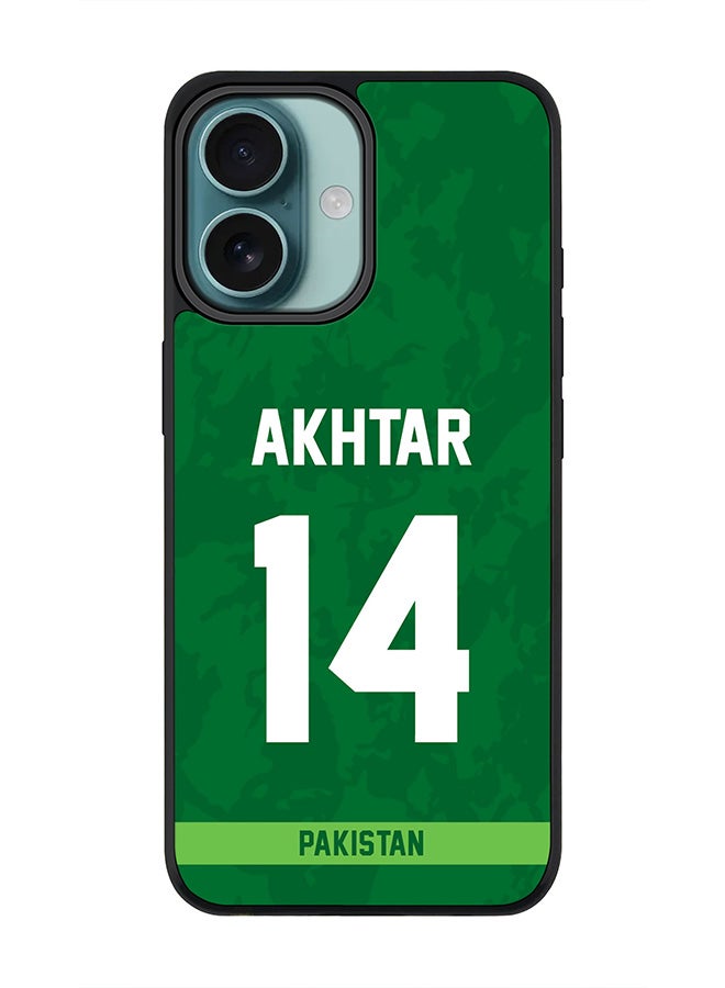 Stylizedd For iPhone 16 Case [Compatible with MagSafe] Slim Magnetic cover Phone Case iPhone 16 -Pakistan Shoaib Akhtar Jersey No 14 - Image 1