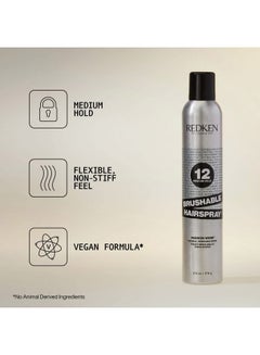 REDKEN Redken Brushable Hairspray 12 | Flexible Medium Hold with Natural Finish | Protects Against Frizz & Humidity | For All Hair Types | 10.4 Oz  - Image 3