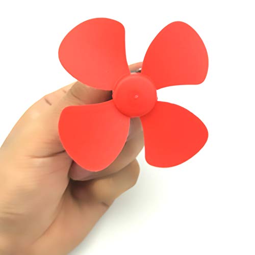 EUDAX Micro DC Motor 2mm Shaft Propeller with 4 Vanes 80mm Fan Shape for Fan Leaves Ship Model RC Boat DIY Airplane Science and Education Toys (32PCS) - Image 5
