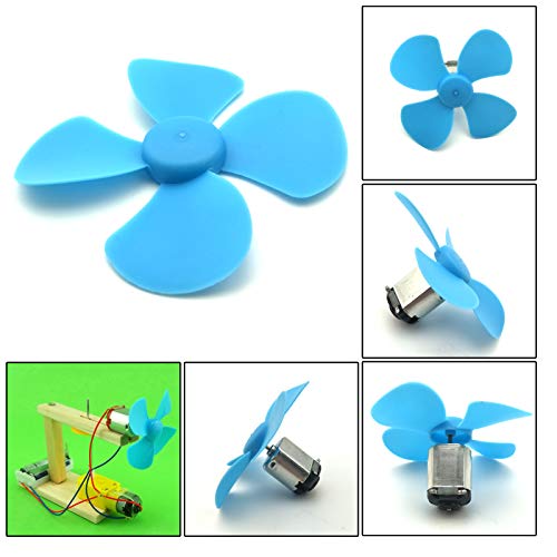 EUDAX Micro DC Motor 2mm Shaft Propeller with 4 Vanes 80mm Fan Shape for Fan Leaves Ship Model RC Boat DIY Airplane Science and Education Toys (32PCS) - Image 3