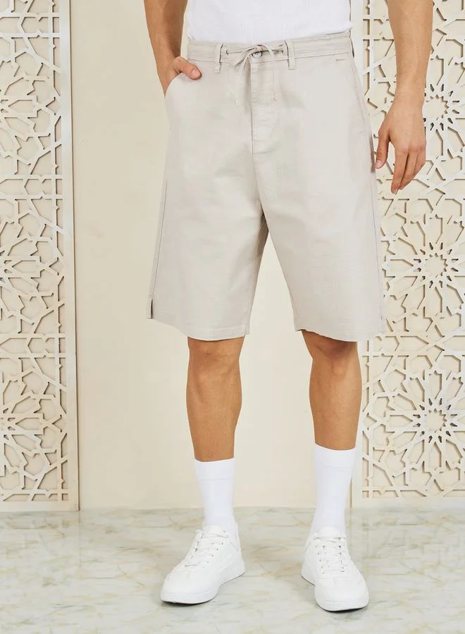ستايلي Premium Stretch Slub Twill Casual Shorts