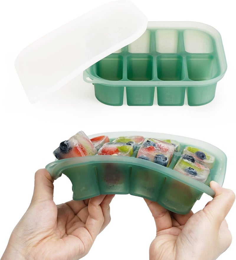 Haakaa Silicone Baby Food Freezer Tray with Lid - Perfect Storage Container for Homemade Baby Food, Vegetable & Fruit Purees, and Breast Milk - Image 1