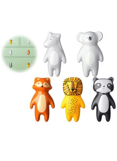 Animal Knobs, 5 Pieces Animal Drawer Pulls Ceramic Knobs Cabinet Knobs Kids Dresser Nursery Drawer Handles Cupboard Knobs for Nursery Room Bedroom Bathroom Kitchen