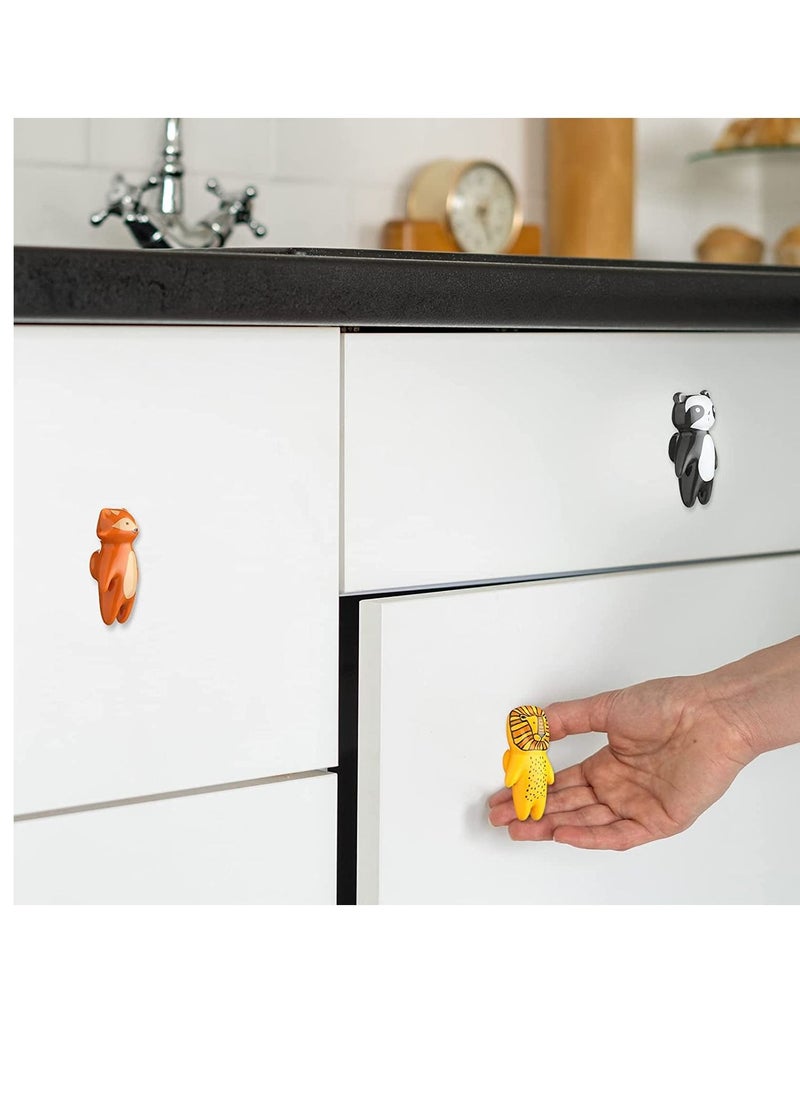 KASTWAVE - Animal Knobs, 5 Pieces Animal Drawer Pulls Ceramic Knobs Cabinet Knobs Kids Dresser Nursery Drawer Handles Cupboard Knobs for Nursery Room Bedroom Bathroom Kitchen - Image 1