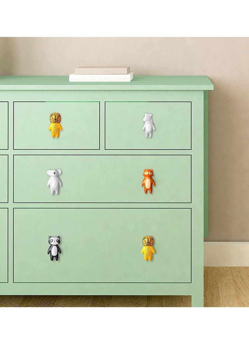 KASTWAVE - Animal Knobs, 5 Pieces Animal Drawer Pulls Ceramic Knobs Cabinet Knobs Kids Dresser Nursery Drawer Handles Cupboard Knobs for Nursery Room Bedroom Bathroom Kitchen - Image 1