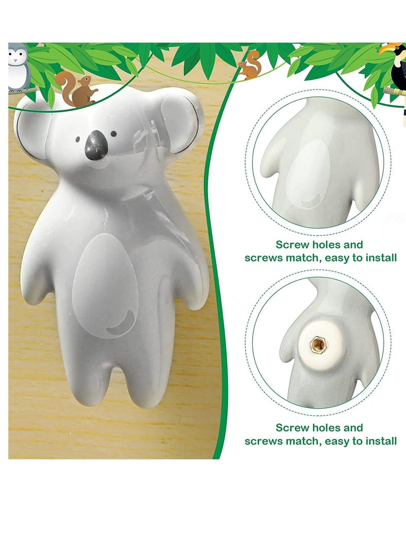 KASTWAVE - Animal Knobs, 5 Pieces Animal Drawer Pulls Ceramic Knobs Cabinet Knobs Kids Dresser Nursery Drawer Handles Cupboard Knobs for Nursery Room Bedroom Bathroom Kitchen - Image 1