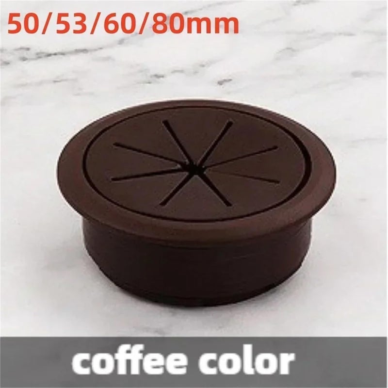 80mm Coffee Color Desk Grommet Cable Hole Cover ABS Plastic Round Wire Organizer For Computer Table - Image 3