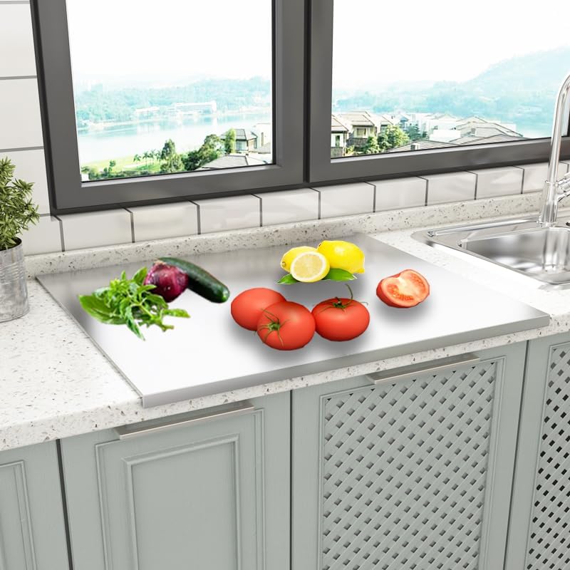 Anshri Countertop Stainless Steel Chopping Board for Kitchen,Fruit and Vegetable Cutting & Chopping Board (Pack of 1)(36cm X 32cm) - Image 4
