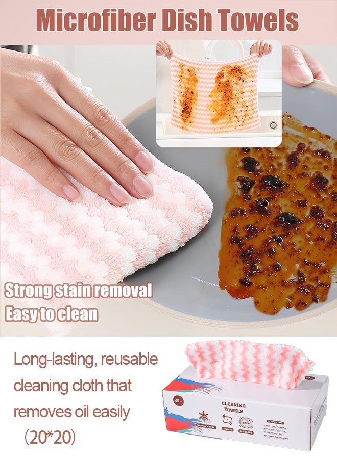 Microfiber Cleaning Cloths (20 Count) Multipurpose Reusable Absorbent Durable Cleaning Cloths Pack of 20 Kitchen Daily Dishwashing Towels Cleaning Cloths Multicolor 20 Count Kitchen Cleaning Cloths - Image 4