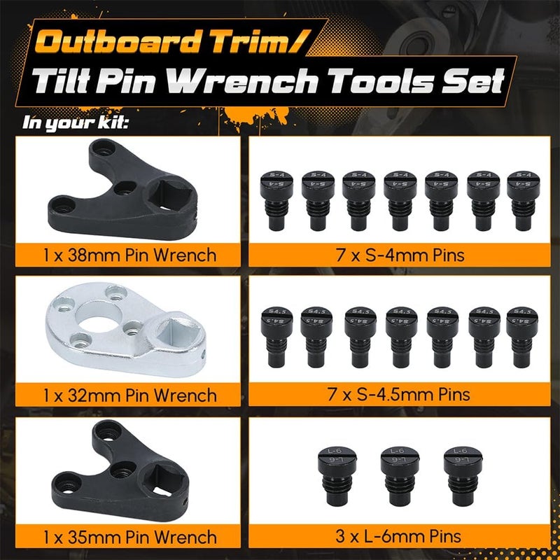 PQY Outboard Trim Tilt Pin Wrench Tools Set - Image 2
