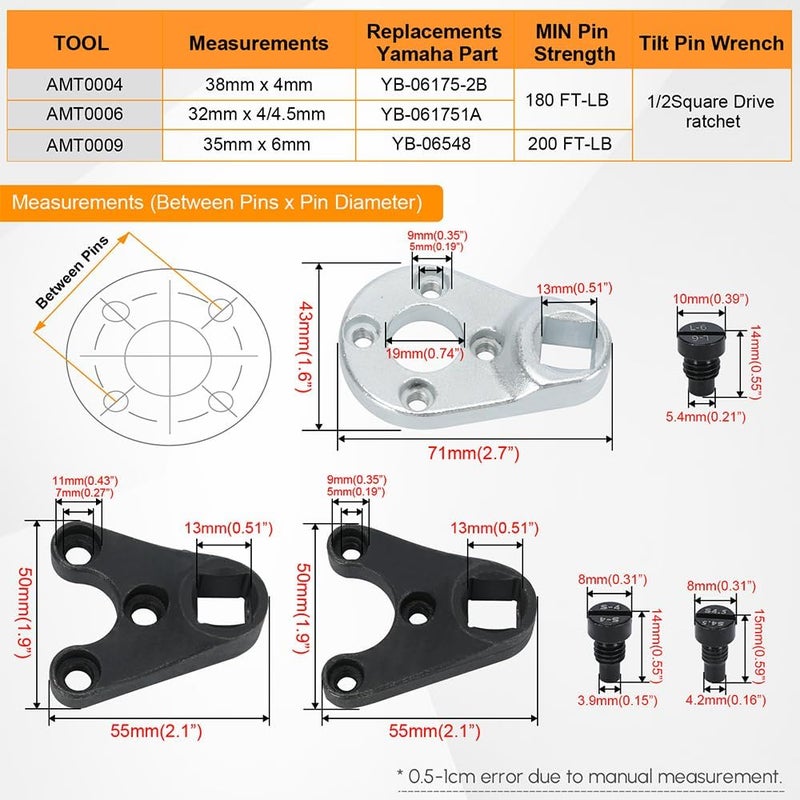 PQY Outboard Trim Tilt Pin Wrench Tools Set - Image 3