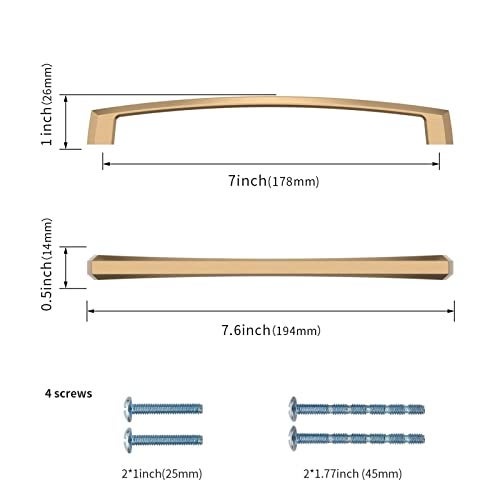 KNOKLOCK 10 Pack 7 Inch(177mm) Kitchen Cabinet Handles Champagne Bronze Cabinet Pulls Kitchen Cabinet Hardware Drawer Pulls for Dresser Cupboard Wardrobe - Image 3