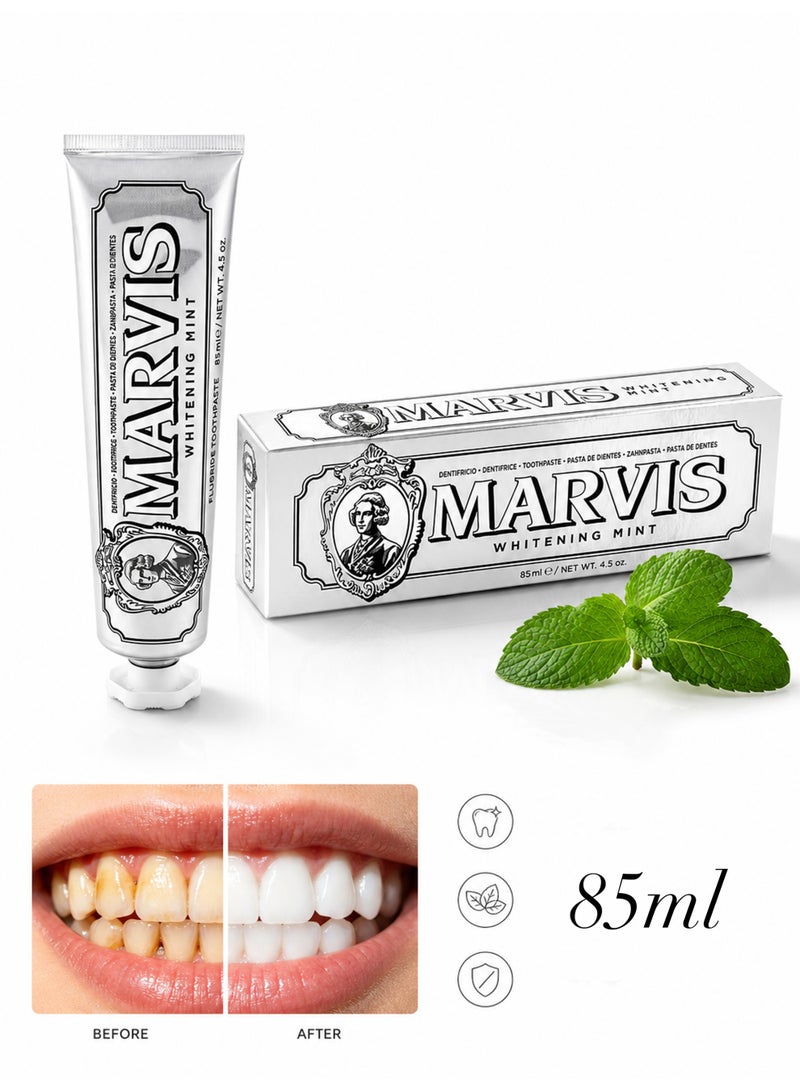 Marvis Whitening Mint Toothpaste - 85ml/4.4 oz Packed with Xylitol for Effective Teeth Whitening and Fresh Breath - Image 1
