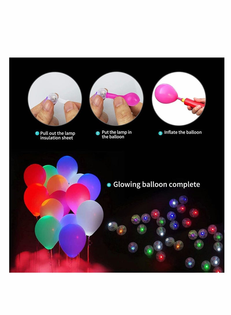 Excefore LED Balloon Light, 50Pcs Multicolor Round Led Flash Ball Lamp Mini Ball Light for Paper Lantern Balloon, Waterproof Mini Indoor Outdoor Party Event Wedding Decoration Supplies Pendant Filler - Image 3