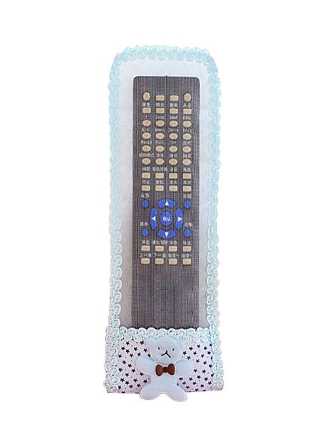 NIBEMINENT Cute Lace Bear Dustproof TV Air Conditioner Remote Controller Cover Protector Blue 20*10*20cm - Image 1