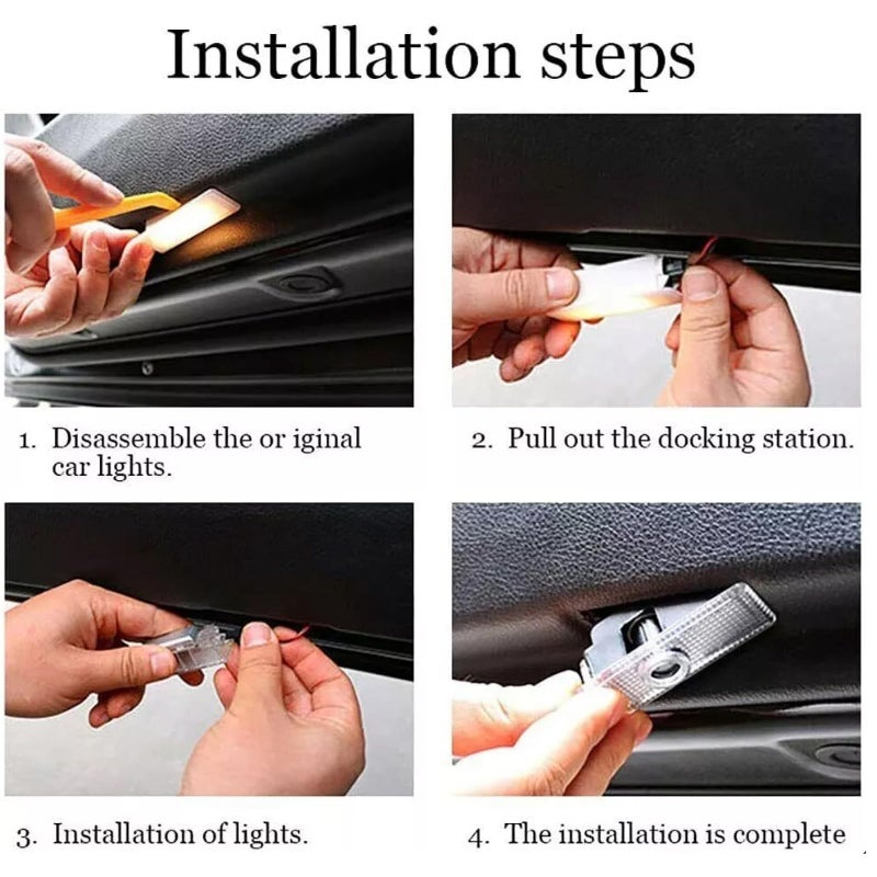 JUNMEI Door Lights Logo Projector Puddle Lights Ultra-Bright Welcome Step Light,Never Fade Puddle Lights Compatible with Dodge Hornet GT R/T Accessories (Red logo) - Image 5