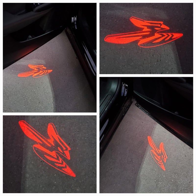 JUNMEI Door Lights Logo Projector Puddle Lights Ultra-Bright Welcome Step Light,Never Fade Puddle Lights Compatible with Dodge Hornet GT R/T Accessories (Red logo) - Image 4
