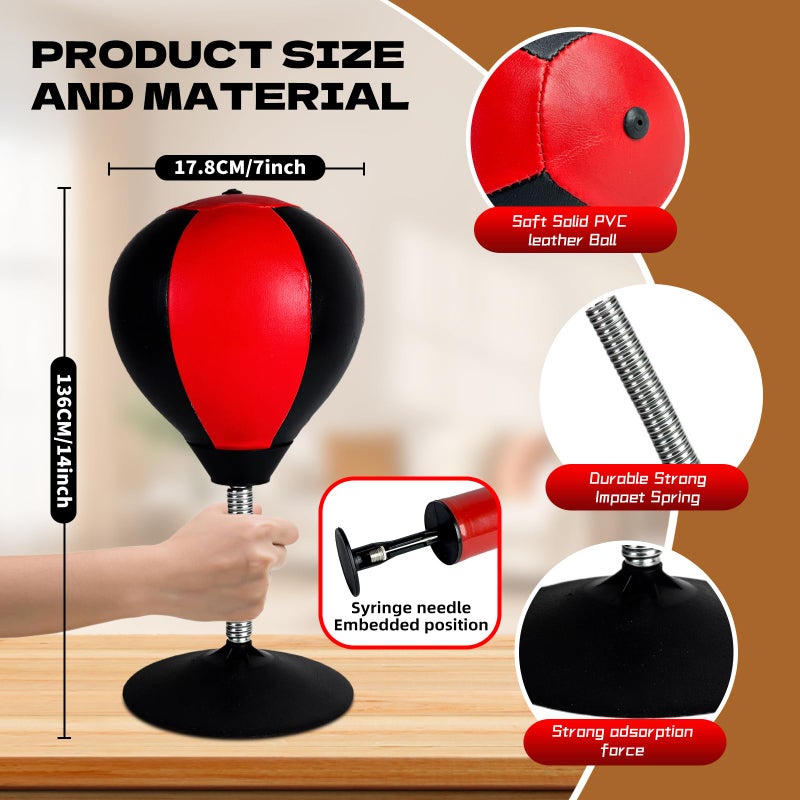 Stonelatrixo Desktop Punching Bag for Desk, Stress Relief Ball with Suction Cup for Office and Home, Funny Gag Gift for Boss Coworkers Friends, Mini Desktop Boxing Stress Relief Productâ€‹ for Adults - Image 2