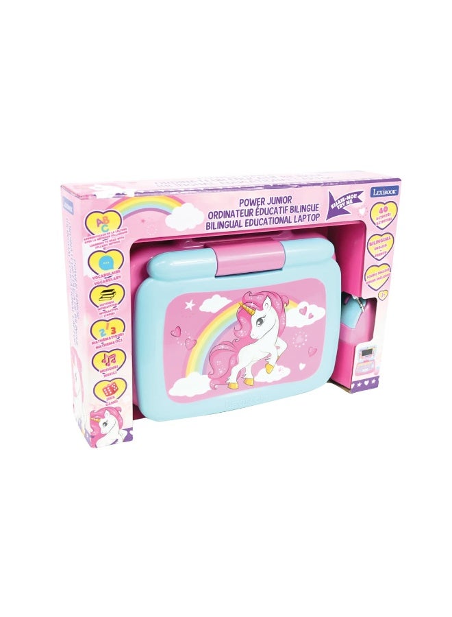 Lexibook Unicorn Bilingual Educational Laptop for Kids, French/English Learning Toy Computer with 40 Interactive Activities, Reading, Counting, Mathematics, Logic Games and Music, Portable Educational Laptop for Boys and Girls, Unicorn-Themed Kids Learning Device - Image 5