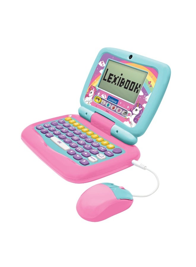 Lexibook Unicorn Bilingual Educational Laptop for Kids, French/English Learning Toy Computer with 40 Interactive Activities, Reading, Counting, Mathematics, Logic Games and Music, Portable Educational Laptop for Boys and Girls, Unicorn-Themed Kids Learning Device - Image 2