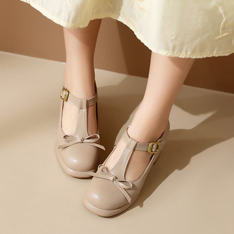 2024 Spring Fashion High Heeled Women'S Shoes 33-43 Classic Round Head T-Buckle Shallow Mouth Single Shoes - Image 5
