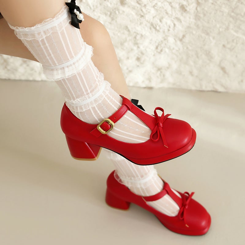 2024 Spring Fashion High Heeled Women'S Shoes 33-43 Classic Round Head T-Buckle Shallow Mouth Single Shoes - Image 4