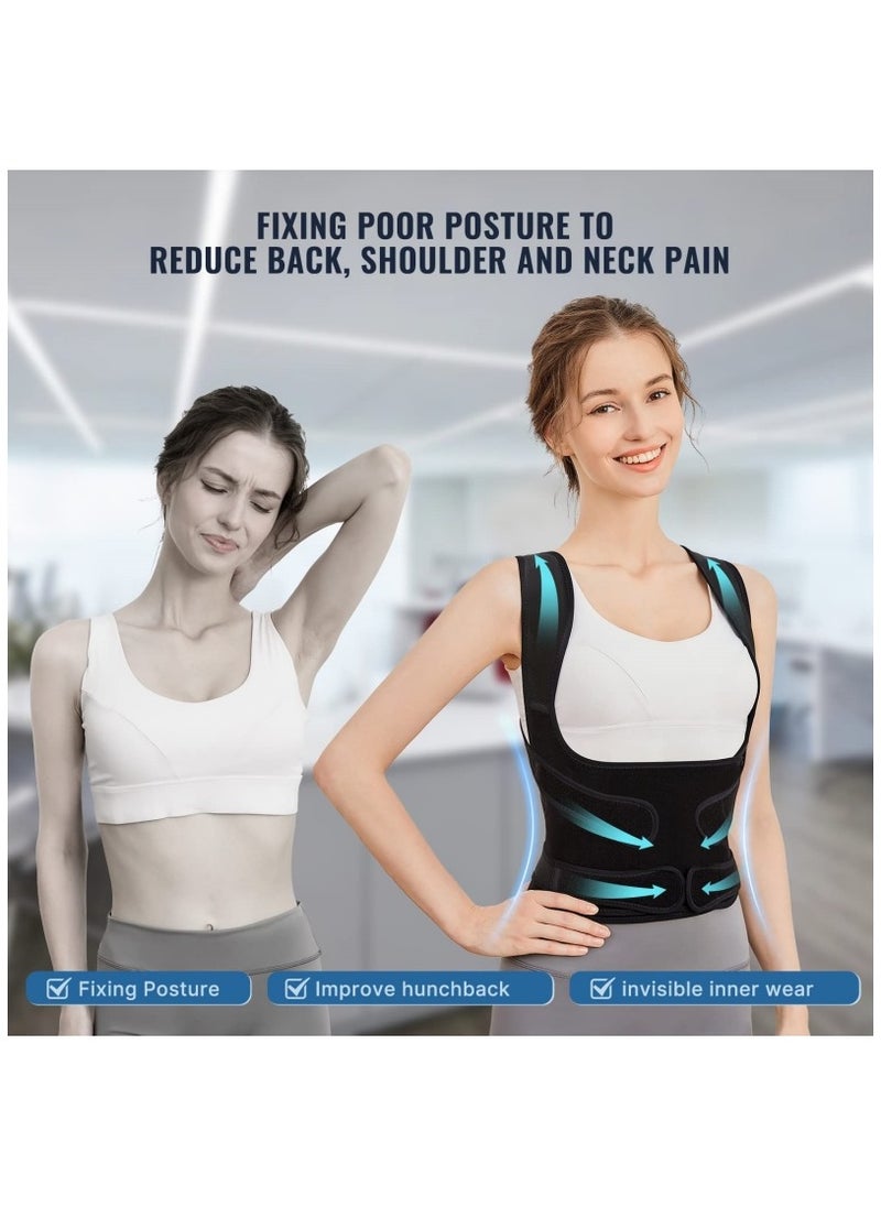 Ru syanl - Back Brace and Posture Corrector for Unisex Back Straightener Scoliosis and Hunchback Correction Back Pain Spine Corrector Support Adjustable Posture Trainer - Image 1